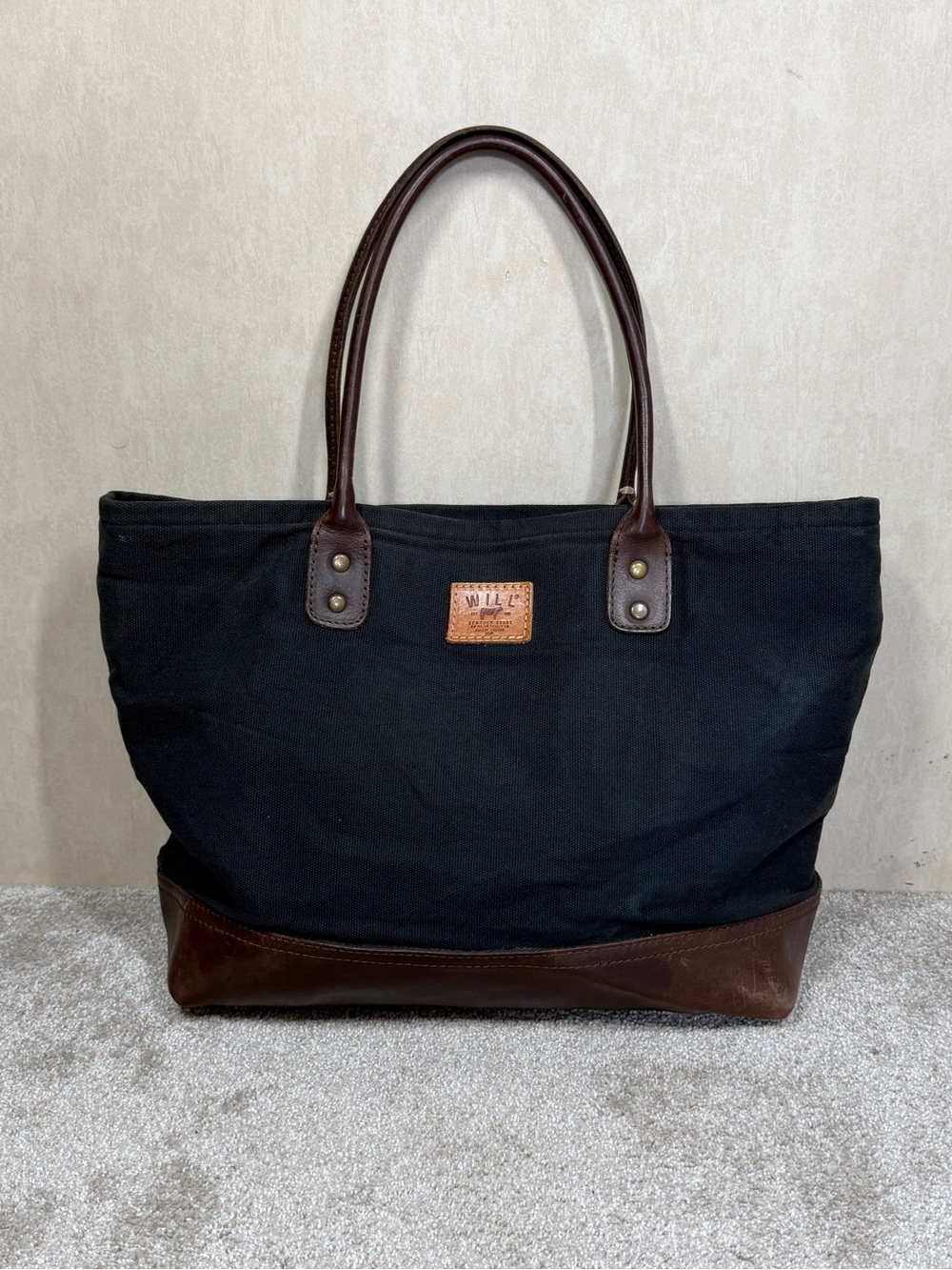 Will Leather Goods Women’s Gateway Canvas Tote Bag in Black Brown